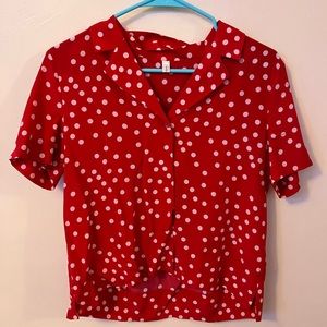 Polka dot button up shirt